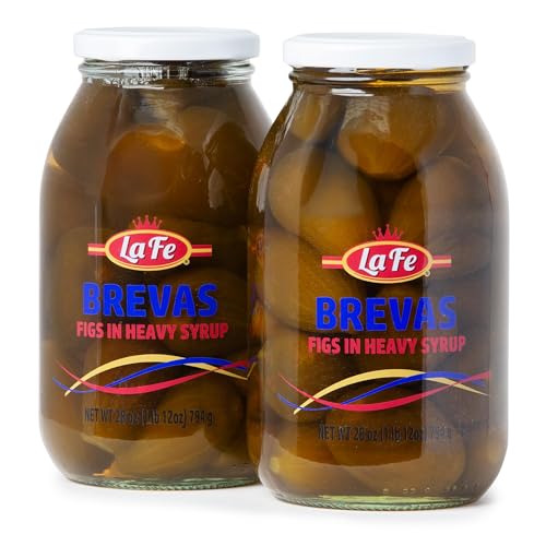 La Fe Brevas – Whole Figs in Heavy Syrup, Dulce de Brevas en Almíbar, Fresh Figs Fruit, Traditional Colombian Higos Frescos, Super Fruit Rich in Fiber, Vitamin A & C, Calcium & Iron, 28oz 2 Jars