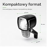 ADDVIEW E-Bike światło przednie 120 Lux Hammer E120 – LED lampa rowerowa, dopuszczona do ruchu drogowego StVZO & ECE, aluminium/ABS, wodoodporna, DC 6–48V, widoczna z boku, do e-bike