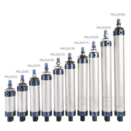 Cilindro neumático de aire MAL 20 mm con carrera de 175 mm para automatización industrial 5