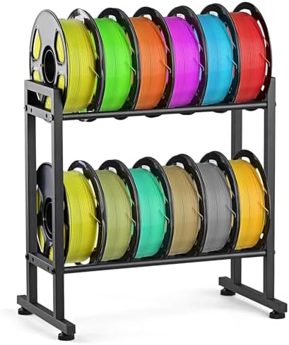 MAYJOY Desktop 3D Printer Filament Storage Rack – 2-Tier Metal Sp...
