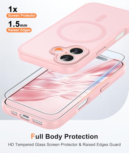 Image of FNTCASE for iPhone 16 Plus Case Light Pink: Compatible with MagSafe