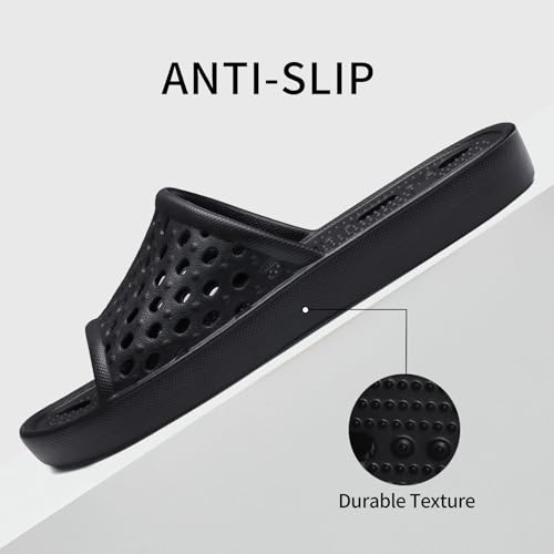 litfun shower shoes for women non-slip quick dry shower slippers lightweight pool sandals with drain holes for college dorm beach bathroom amp gym