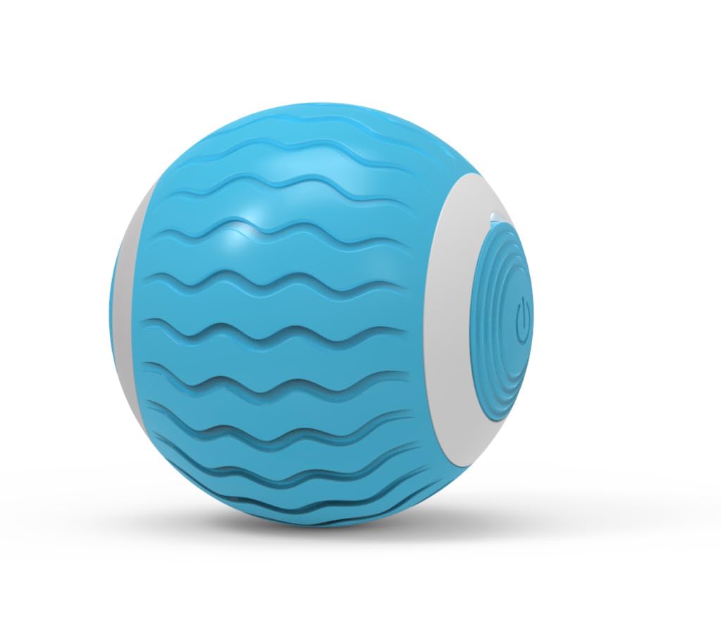 Cat Toys Interactive Spinning Ball, for Cats and Kittens. Great Exercise, with Flashing LED Lights, and it’s Rechargeable. Blue