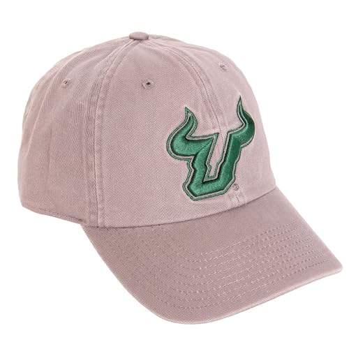 Desert Cactus University of South Florida Baseball Hat USF Bulls Brimmed Embroidered Hats Cap Adjustable Cloth Strap Adult (Style D) Grey