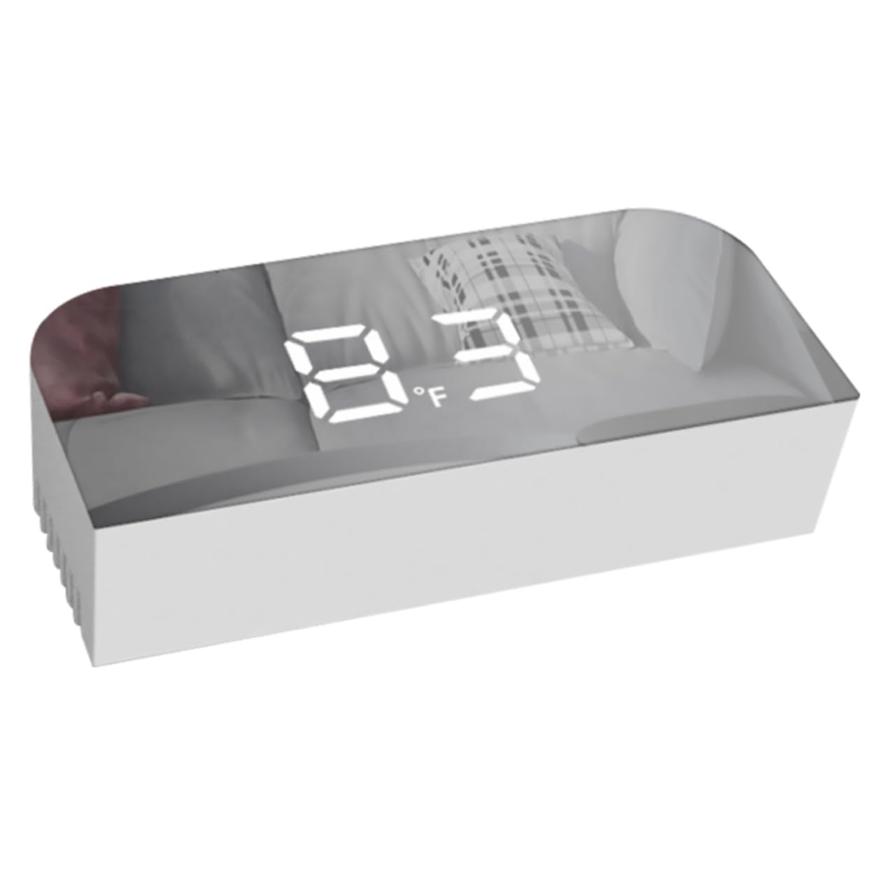 RORPOIR 1 Set Mirror Alarm Clock Large Mirror Surface Alarm Clock Chicken Legs Digital Table Clock Mirror Surface Clock Small Clock Smart Clock White Adjustable Student Use Brightness Abs