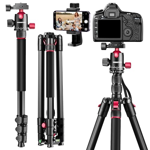 CAMBOFOTO 74‘’/188cm Professional Camera Tripod, Portable Tripod 188cm/Monopod 191cm, 3/8 CAMBOFOTO 74‘’/188cm Professional Camera Tripod, Portable Tripod 188cm/Monopod 191cm, 3/8
