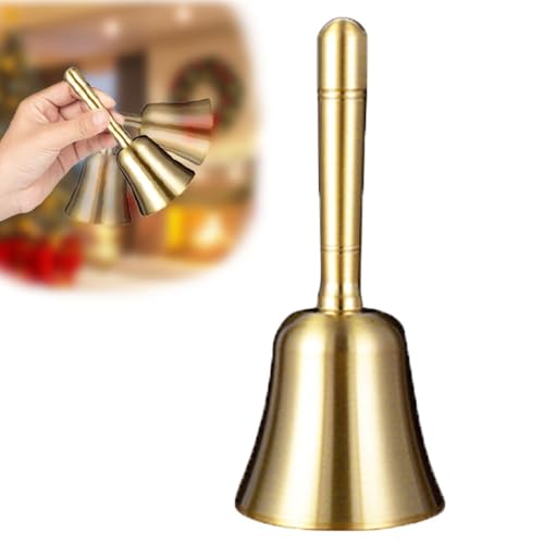 Uoimky Messing Handglocke, Rezeptionsklingel Tischglocke Abendessen Glocke Weihnachtsglocke Tischklingel Anrufsglocke Serviceglocke für Schule, Kirche, Hotelservice, Meditationsgebet