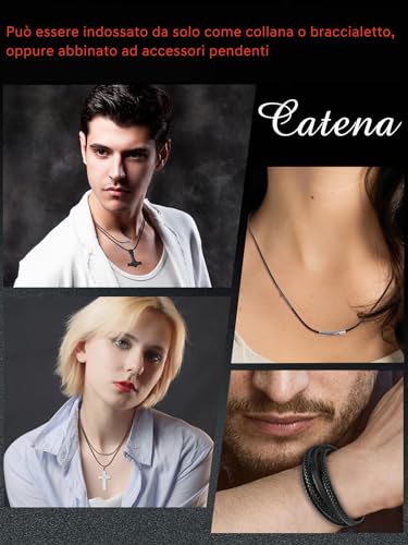 HSWYFCJY Lederkette Herren 3mm Kunstleder Halskette Braun Verfügbar Damen Leder kette mit Verschluss Kautschuk Kette 46cm für DIY Anhänger Schmuck