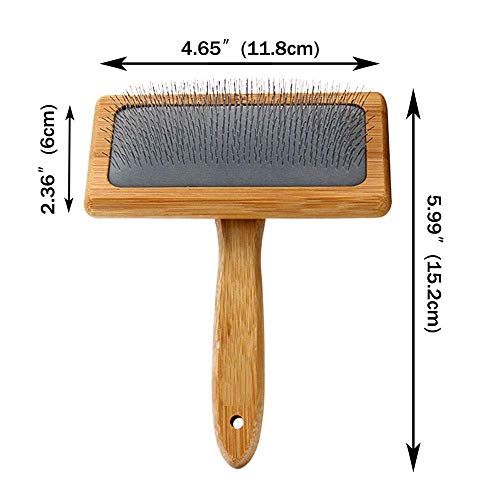 Premium Hundebürste und Katzenbürste Fellpflege, Hundebürste Holz,Hundebürste für Knoten & Unterfell - Kurzhaar & Langhaar, Fellbürste für Haustiere,Slicker Zupfbürste mit Edelstahlstiften