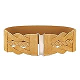 GRACE KARIN Women's Elastic Belt Retro Wide Waist Cinch Belt(Spicy Mustard,L)