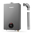 FOGATTI Natural Gas Tankless Water Heater - Indoor Installation Up to 7.5 GPM, Gray Instant Hot Water Heater Bundle with Vent Kit