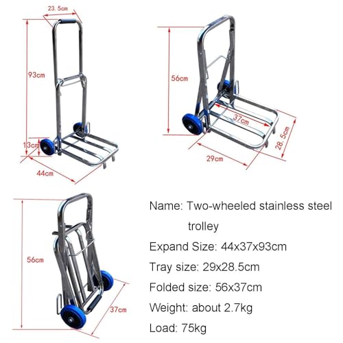Carretilla plegable de acero inoxidable para transporte miniatura 2