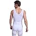 CARVIAN Men's Slimming Body Shaper Tank Top,3 Steps Buckles Adjustment White