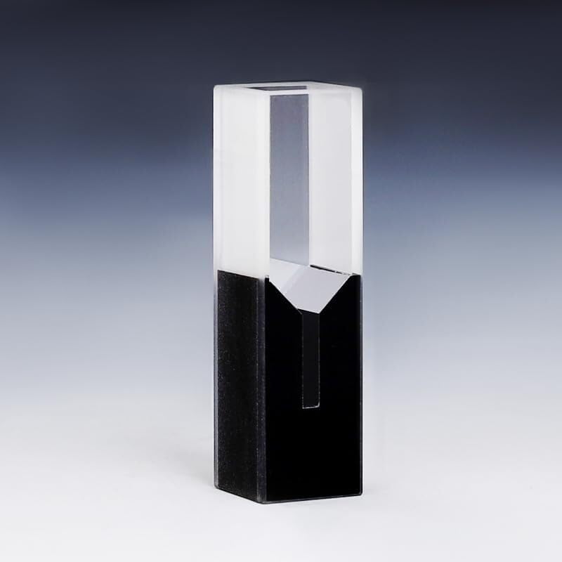 Cubeta de cuarzo submicro de alta precisión con paredes y tapa negras, 200 µL de volumen y 10 mm de paso óptico, vidrio de cuarzo japonés.