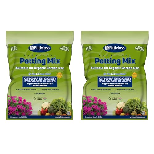 PittMoss Plentiful Eco-Friendly, Organic, Peat-Free Potting Mix, 2 Cubic Feet (Pack of 2) for Gardens, Houseplants, Mulching & More - Made in USA from Recycled Paper