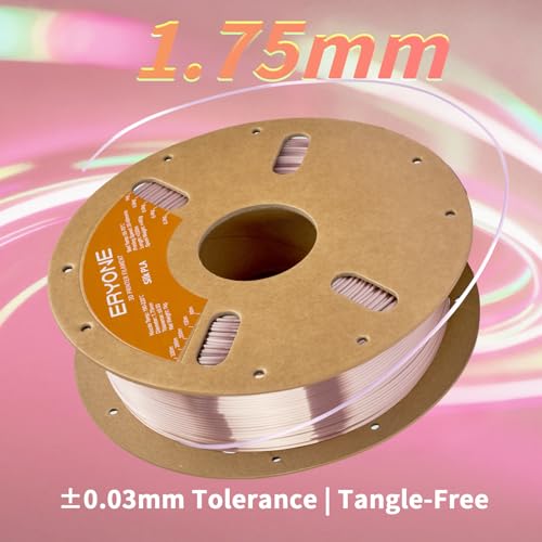 Image of ERYONE Silk PLA Filament for 3D Printer 1.75mm + /- 0.03mm, Shiny Filament 1kg (2.1lbs) /Spool, Rose Gold(Champagne Pink)