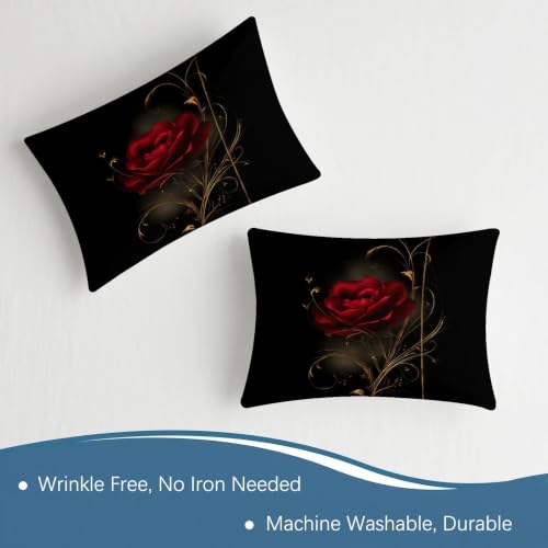 Sábana bajera ajustable de rosas rojas 180x200 para colchón de 30cm 8