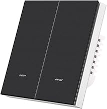 Golens A20B2 Smart WIFI Light Switch, Push-button Light Switch, No Neutral Required, LED Backlight, Works with Google Home and Alexa, Timer, Multi-Way Control by Smart Life APP (2 GANG)