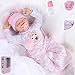 ZIYIUI Poupée Reborn Fille Bebe 55cm 22pouce Réaliste Yeux Fermés Bebe Reborn Doll Doux Simulation Silicone Vinyle Jouet Cadeau de Noel