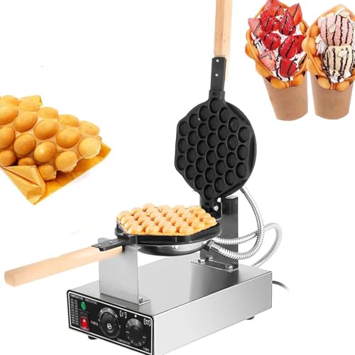 Dfdieratve MáQuina para Hacer Gofres de Burbujas Comercial, MáQuina para Hacer Panini para Gofres de 1400 W, Molde para Hornear con Burbujas de Huevo Antiadherente para Cocina