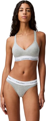 Calvin Klein Femme String Tanga, Gris (Grey Heather), M