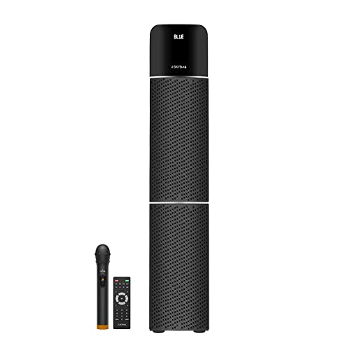SKYBALL Party Pillar 1200 Tower Speaker with 70W, ontop Mobile Holder,Drivers – Mid 4″ X2+Woofer 5.25″ X1,UHF Wireless Mic for Karaoke,Connectivity – HDMI ARC/AUX/USB/BT v5.0/FM,LED #JustLaunched