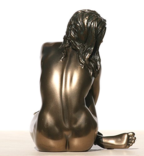 Figura femenina desnuda sentada 12 cm brazos rodilla miniatura 6