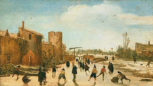 Pinturas murales invierno Esaias Van De Velde decora paredes vacias con carteles impresion