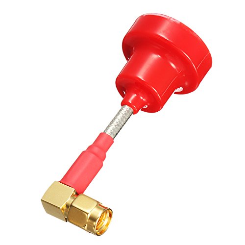 VIDOO Pagoda RHCP Antena De Ángulo Recto 6.5Cm 65Mm 5Dbi Omnidireccional FPV Antena Corta-Rojo-SMA Male