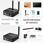 5.8GHz&5.2GHz Dual-Band Wireless Audio Transmitter Receiver for TV/PC, 160ft Long Range 0.018s Low Latency with bulit-in 2.4G Bluetooth 5.3 Receiver, Wireless Adapter Kit with RCA(3.5mm) Out/Input - Image 3