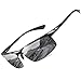 Duco Lunettes de Soleil Polarisées UV400 pour hommes en Fibre de Carbone pour Sports de Plein air avec Monture en Métal 8277 (noir)