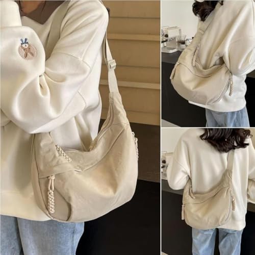 Preferable Crossbody Bag, Women's Fashion Plain Color Nylon Crossbody Bag, Nylon Crescent Bag, Women's Casual Sling Purse2