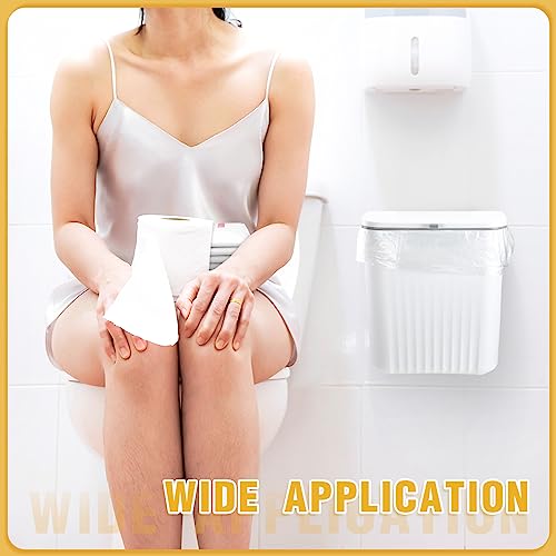 Mifoci 3 Pieces Sanitary Napkins Receptacle Plastic Wall Mounted Tampon Disposal Bin Flip Top Receptacle Tampon Disposal Bin Feminine Hygiene Container for Public Restrooms Bathroom Home Office White