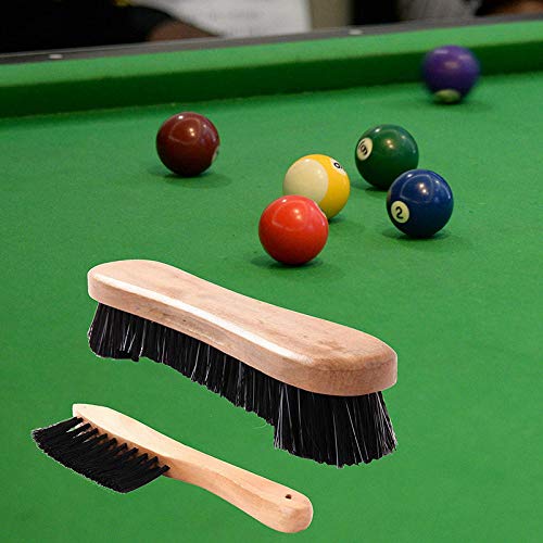 Alikeke Nylon Bristle Under Rail Wooden Pool Table Brush Rail Brush with Billiard Cue Shaft Slicker Snooker Cloth Cleaner and Box of 12 Cubes of Pool Cue Chalk, Billiard Accessories