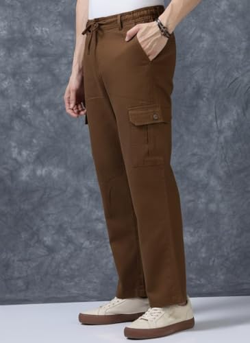 Image of Men's Multi Color Cargo Casual Trousers | Men's Regular Fit Straight Pants | Comfortable Stylish Cargo for Men | Soft Fabric for Everyday Wear, Travel & Office | Linen Cotton Bottom Wear
