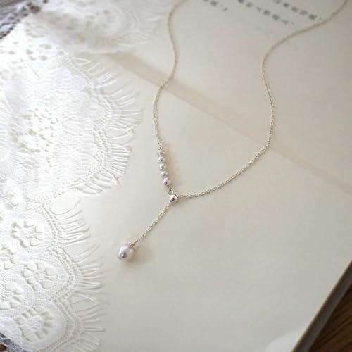 Collier perle d'eau douce argent 925 pendentif tendance élégant - 2