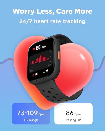 BIGGERFIVE Smart Watch for Kids, 1.8" Fitness Tracker Watch Pedometer, Heart Rate, Sleep Monitor, IP68 Waterproof, Calorie Step Counter, Puzzle Games with/Without APP for Girls Boys Teens 5-16, Black - Image 6