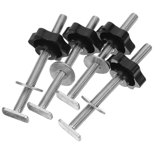 POPETPOP 4 Perillas de Sujeción con Perilla Manual en Forma de Estrella de Acero Inoxidable y Plástico para Uso en Taller Industrial