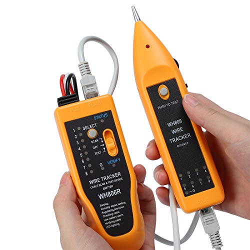 SILIVN Wire Tracker,RJ45 RJ11 Cable Tester Line Finder Multifunction Wire Tracker Toner Ethernet LAN Network Cable Tester for Network Cable Collation, Telephone Line Tester, Continuity Checking