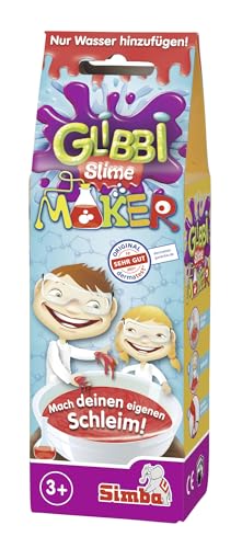 Simba 105953226 - Glibbi Slime Maker, 3-Fach Sortiert, es Wird nur EIN Artikel geliefert, Pulver verwandelt Wasser in Schleim, Glibber, in Einer Schüssel anrühren, Experiment, 50 g, ab 3 Jahren