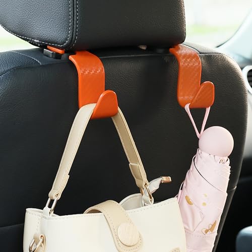 image for Amooca Car Seat Headrest Hook 4 Pack Hanger Universal Vehicle Car Stor