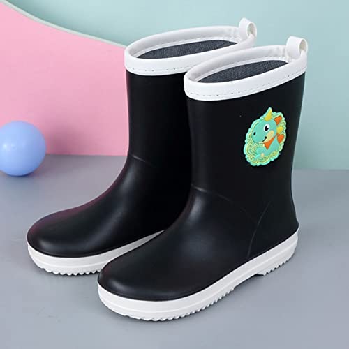 sfdgfhyf Toddler Girls House Foot Warmer Black Dinosaur Cartoon Character Rain Shoes Children's Boys And Girls Rain Boots2