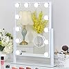 FENCHILIN Hollywood Make-upspiegel met verlichting, 12 dimbare lampen, 360 graden draaibaar, tafelspiegel, make-upspiegel met licht