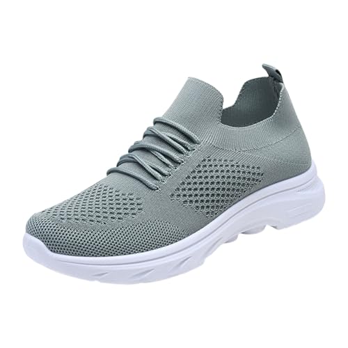 Zapatillas ortopédicas de malla transpirable para mujer, ligeras, de ajuste ancho, cómodas con soporte de arco, tenis para correr, suela suave, con cojín antideslizante, Green, 37 EU