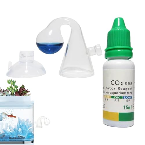 Qyljeiwred Kit de Prueba de CO2 para Acuario, Kit de comprobador de Gotas de Vidrio de CO2 acuático con solución de 15 ml, Kits de Monitor portátil de CO 2, Monitor de dióxido de Carbono preciso para