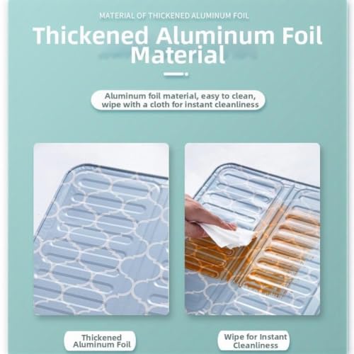 Protector de aceite para estufa de gas en papel de aluminio plegable juego de 5 piezas 4