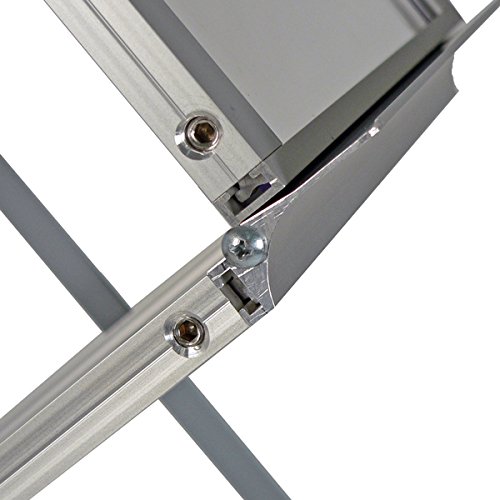 Prospektständer FALTBAR 6 x DIN A3 aus ALU/ACRYL. Inkl. ALU-TRANSPORTKOFFER. Bodenprospektständer Falt-Prospektständer silber Hochformat