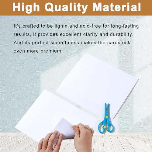 Silunkia 300 Sheets White Cardstock 8.5 x 11 Printer Paper, 75lb Heavyweight White Card Stock Certificate Paper for DIY Cards Making, Greeting Cards, Wedding Invitations, Anniversary Card by Silunkia - Image 4