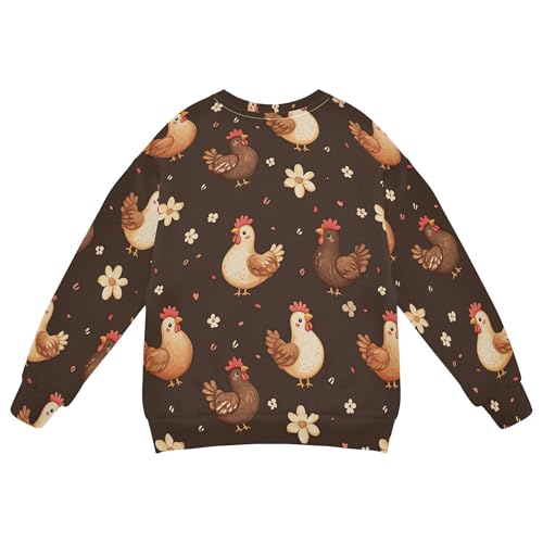 Cartoon Funny Yuanbao Chicken Brown Big Girls Sweatshirts Hoodies Crewneck Kids Pullover Hoodie Athletic 4T2