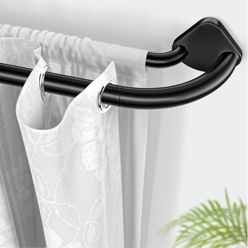 Abiglifty Double Curtain Pole 71-122cm 19mm Black Extendable Curtain Poles for Eyelet Curtains Double Curtain Track with Brackets for Eyelet Curtains Wall Mounted Window Curtain Rods